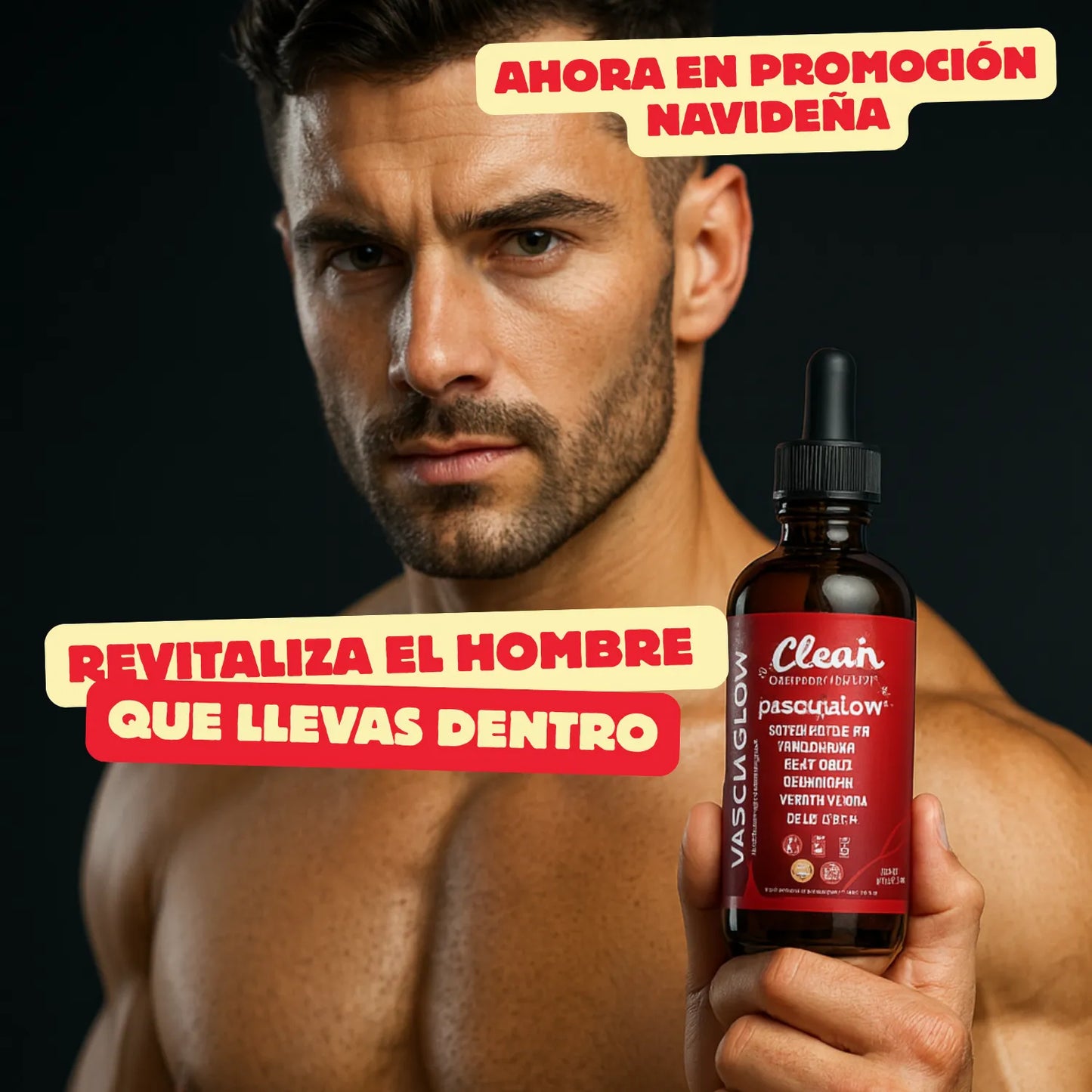 Vascu Glow: Activa tu Flujo, Tu Energía y Tu Fuerza Masculina — En Solo Gotas