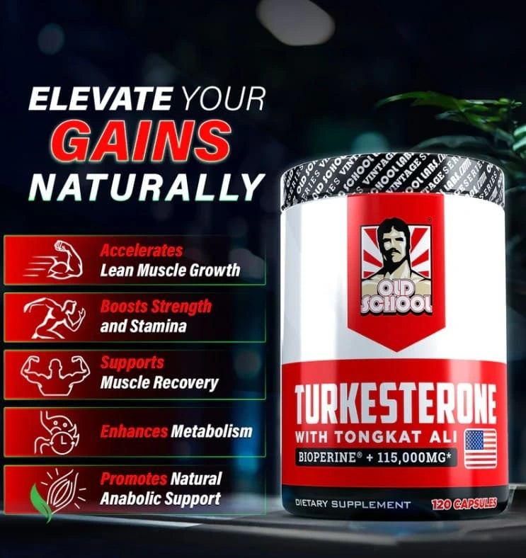 Turkesterone Old School – 120 Cápsulas Premium | Hecho en USA